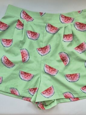 Hutch - Anthropologie Women's Green Watermelon Print Shorts, Size Large